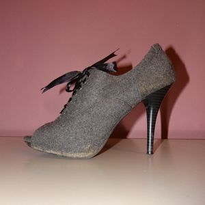 LC Lauren Conrad Peep Toe Lace-Up Heels